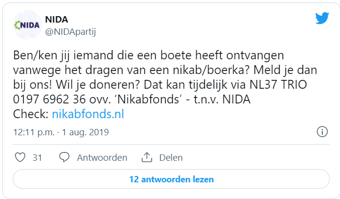 Tweet van Nida